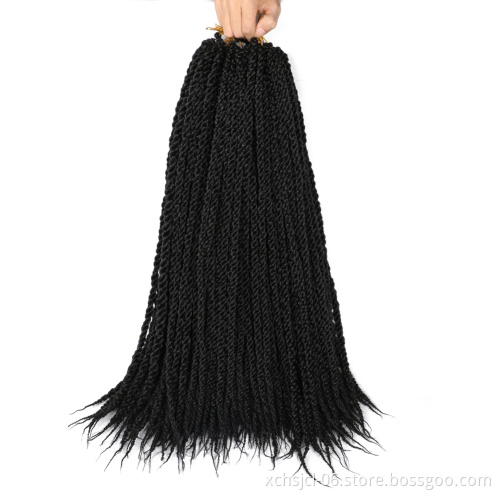 Wholesale Price Cheap 22" Ombre Black Synthetic 3D Split Twist Crochet Braid  for Women